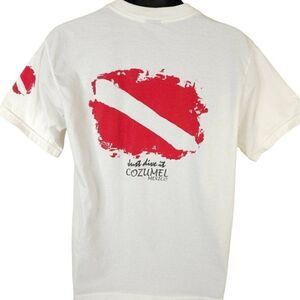 Vintage Scuba Diving T Shirt Mens Size Medium 90s Just Dive It Cozumel Mexico